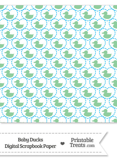 Green Baby Ducks Digital Scrapbook Paper from PrintableTreats.com