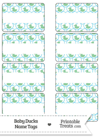 Green Baby Ducks Name Tags from PrintableTreats.com