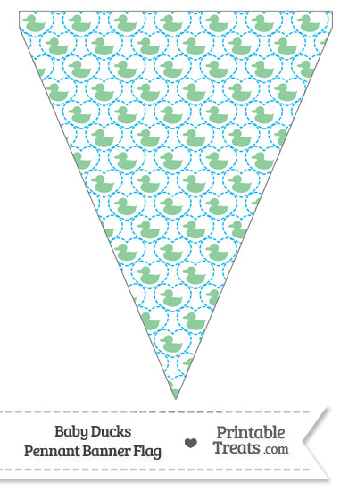 Green Baby Ducks Pennant Banner Flag from PrintableTreats.com
