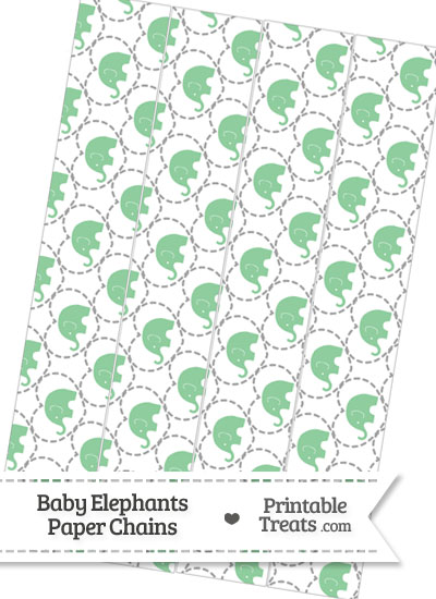 Green Baby Elephants Paper Chains from PrintableTreats.com