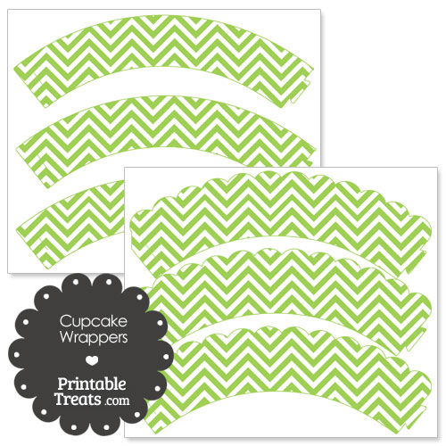 green chevron cupcake wrappers