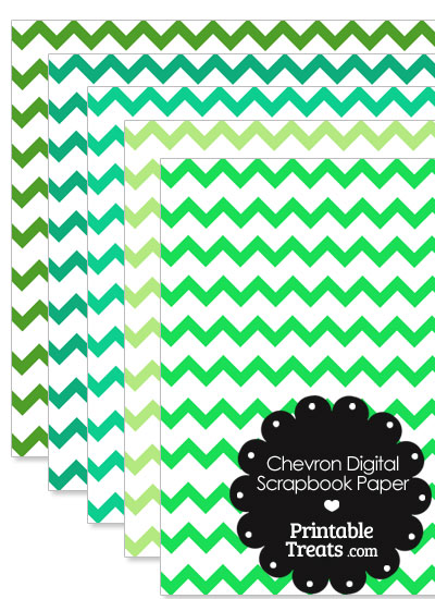 Green Chevron Digital Scrapbook Paper from PrintableTreats.com