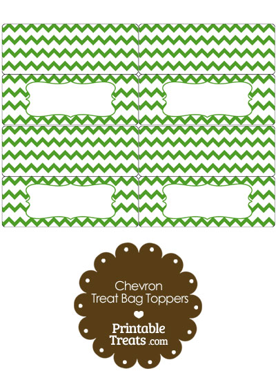 Green Chevron Treat Bag Toppers from PrintableTreats.com