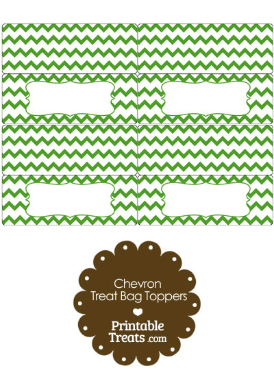 Green Chevron Treat Bag Toppers from PrintableTreats.com