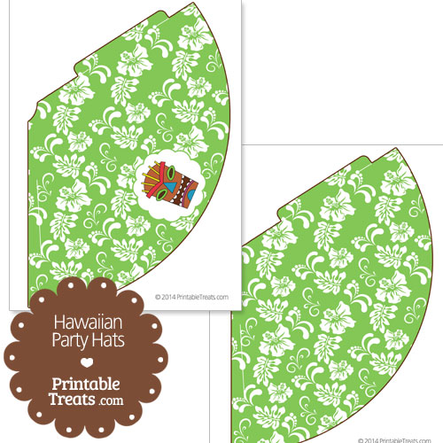 green Hawaiian party hat printable