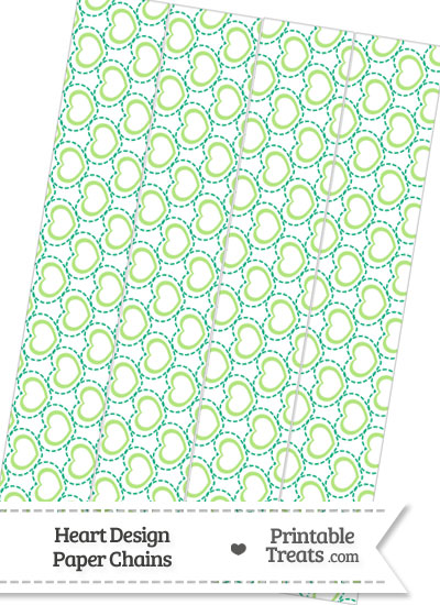 Green Heart Design Paper Chains from PrintableTreats.com