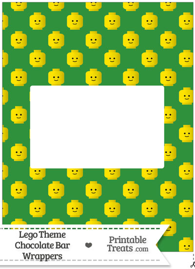 Green Lego Theme Chocolate Bar Wrappers from PrintableTreats.com