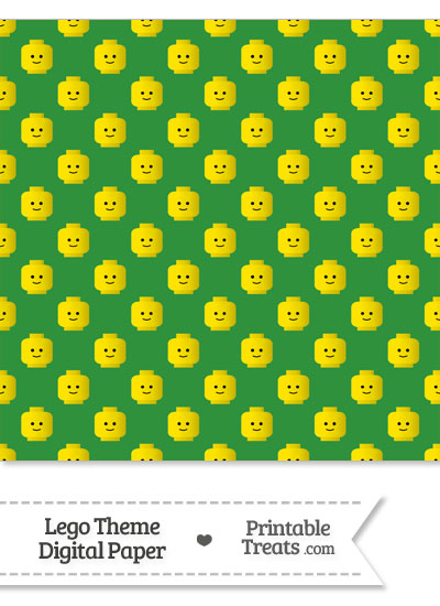 Green Lego Theme Digital Scrapbook Paper from PrintableTreats.com