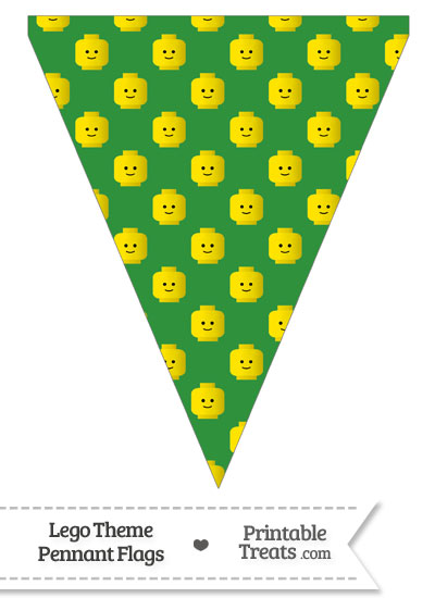 Green Lego Theme Pennant Banner Flag from PrintableTreats.com