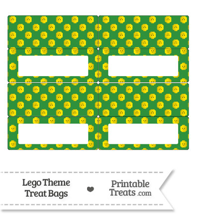 Green Lego Theme Treat Bag Toppers from PrintableTreats.com