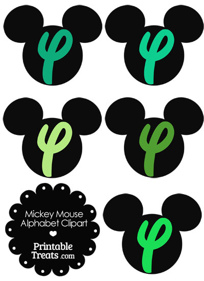 Green Mickey Mouse Head Letter Y Clipart from PrintableTreats.com