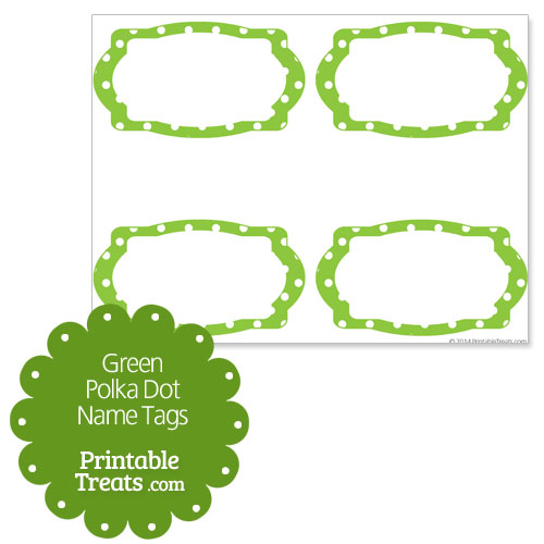 green polka dot name tags