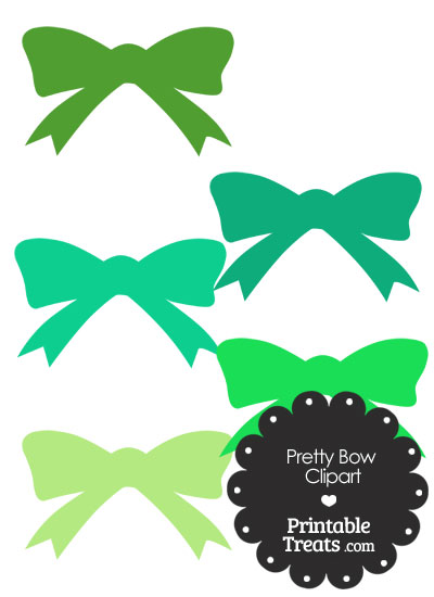 Green Pretty Bow Clipart from PrintableTreats.com