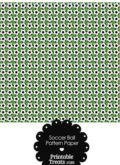 Green Soccer Ball Pattern Digital Scrapbook Paper from PrintableTreats.com