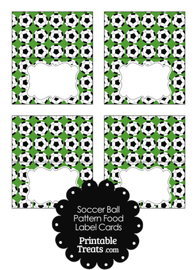 Green Soccer Ball Pattern Food Labels from PrintableTreats.com