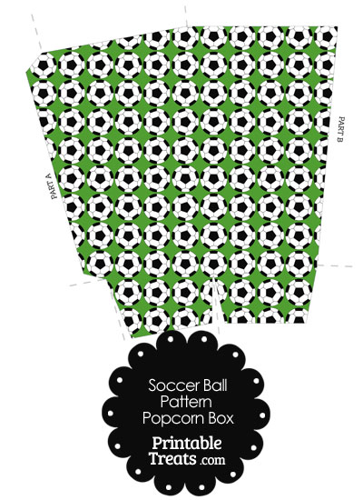 Green Soccer Ball Pattern Popcorn Box from PrintableTreats.com