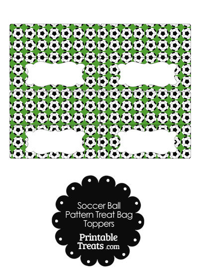 Green Soccer Ball Pattern Treat Bag Toppers from PrintableTreats.com