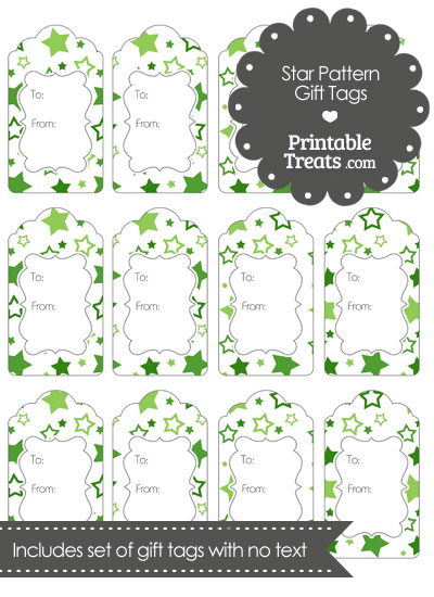 Green Star Pattern Gift Tags from PrintableTreats.com