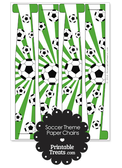 Green Sunburst Soccer Paper Chains from PrintableTreats.com