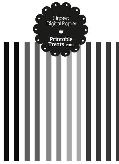 Grey and White Vertical Striped Digital Scrapbook Paper from PrintableTreats.com