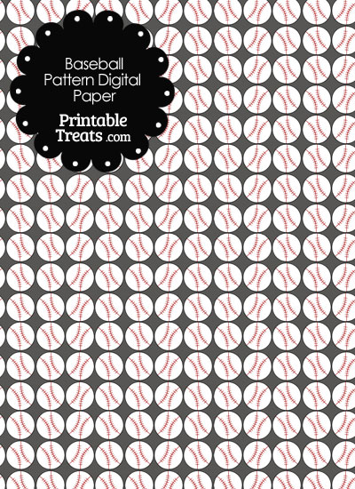 Grey Baseball Pattern Digital Scrapbook Paper from PrintableTreats.com