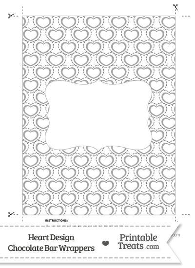 Grey Heart Design Chocolate Bar Wrappers from PrintableTreats.com