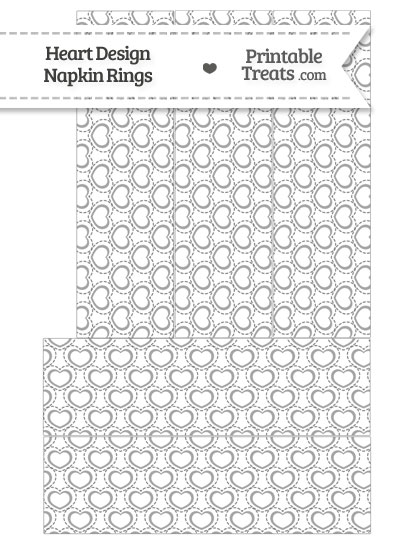 Grey Heart Design Napkin Rings from PrintableTreats.com