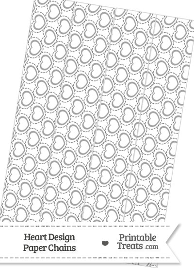 Grey Heart Design Paper Chains from PrintableTreats.com