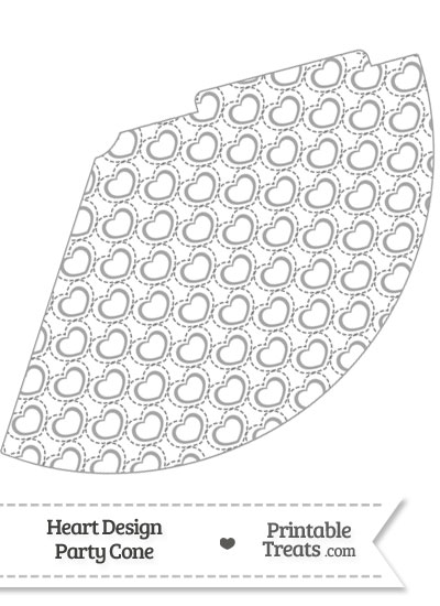 Grey Heart Design Party Cone from PrintableTreats.com