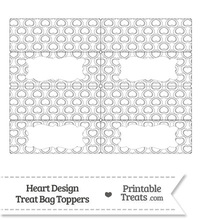 Grey Heart Design Treat Bag Toppers from PrintableTreats.com