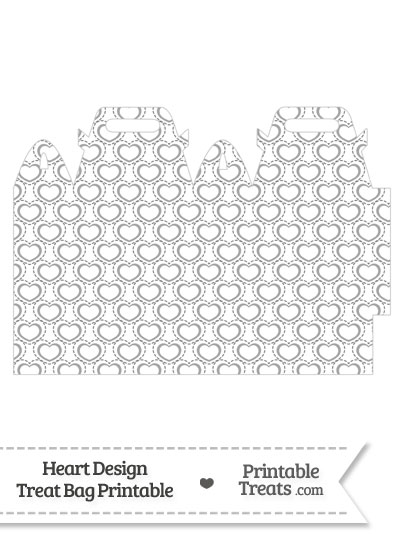 Grey Heart Design Treat Bag from PrintableTreats.com