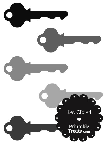 Grey Key Clipart from PrintableTreats.com