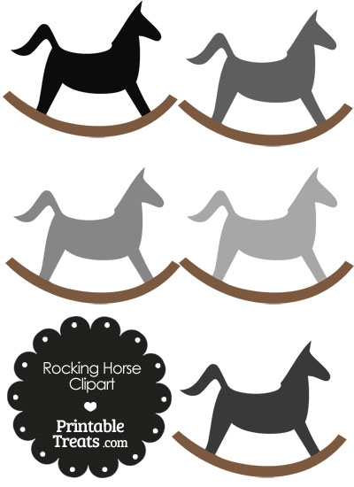 Grey Rocking Horse Clipart from PrintableTreats.com