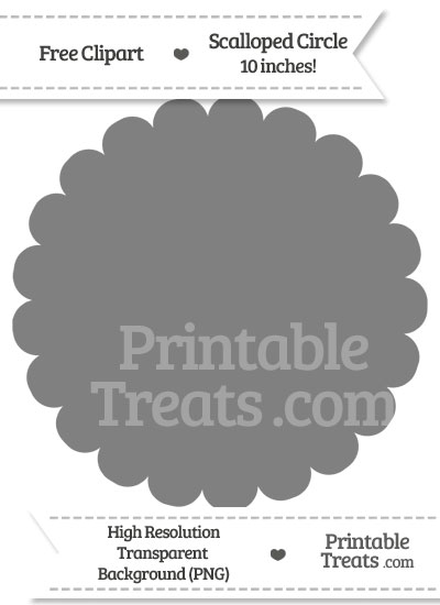 Grey Scalloped Circle Clipart from PrintableTreats.com