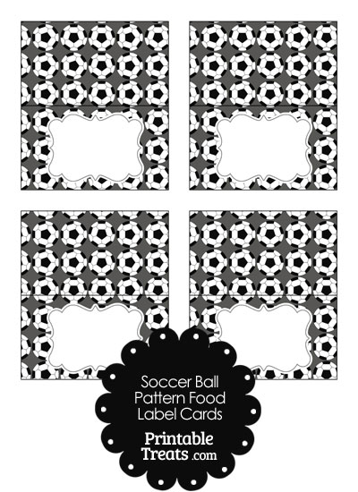 Grey Soccer Ball Pattern Food Labels from PrintableTreats.com