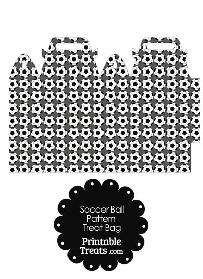 Grey Soccer Ball Pattern Treat Bag from PrintableTreats.com