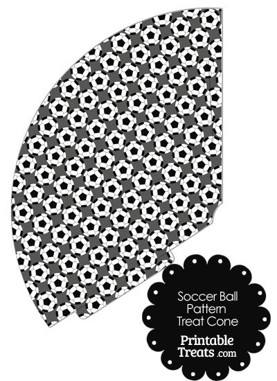 Grey Soccer Ball Pattern Treat Cone from PrintableTreats.com