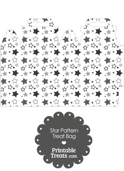 Grey Star Pattern Treat Bag from PrintableTreats.com