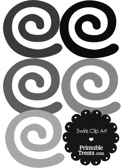 Grey Swirls Clipart from PrintableTreats.com