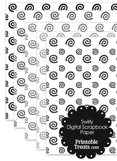 Grey Swirls Digital Scrapbook Paper from PrintableTreats.com