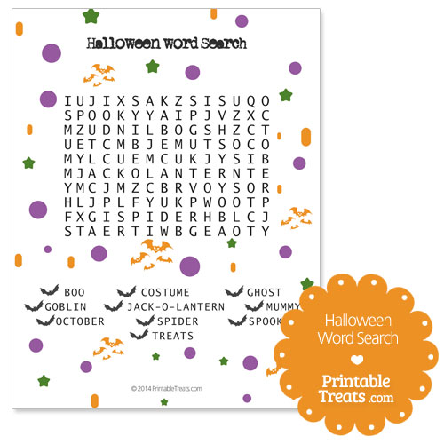 Halloween word search pdf