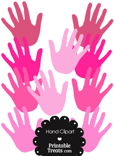 Hand Clipart in Shades of Pink from PrintableTreats.com
