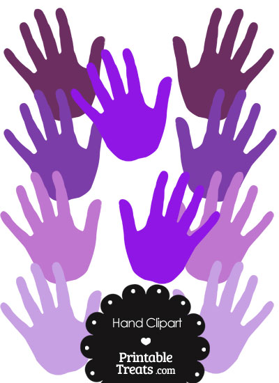 Hand Clipart in Shades of Purple from PrintableTreats.com