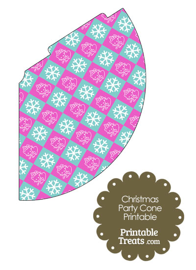 Hello Kitty Christmas Checkered Party Cone from PrintableTreats.com