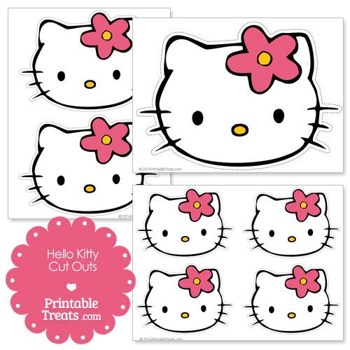 Hello Kitty wearing a flower cut outs