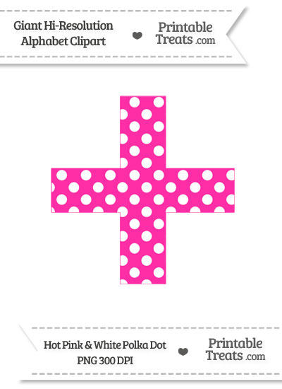 Hot Pink Polka Dot Addition Sign Clipart from PrintableTreats.com