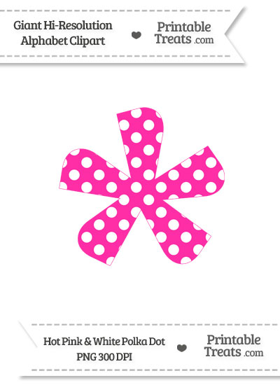 Hot Pink Polka Dot Asterisk Clipart from PrintableTreats.com