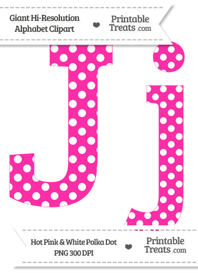 Hot Pink Polka Dot Letter J Clipart from PrintableTreats.com