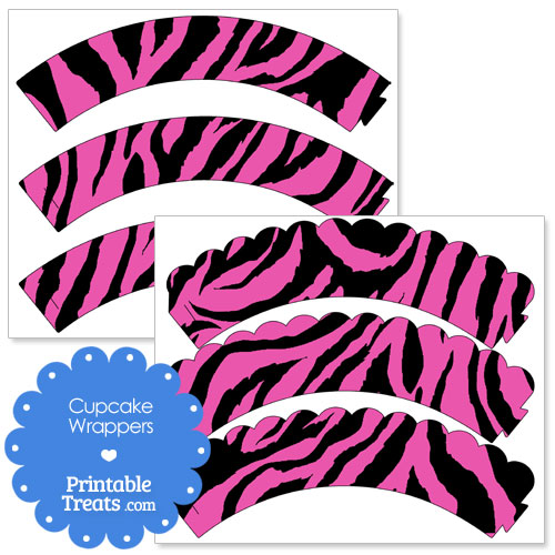 hot pink zebra print cupcake wrappers