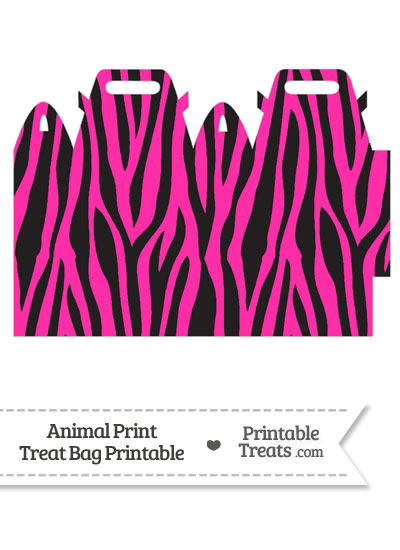 Hot Pink Zebra Print Treat Bag from PrintableTreats.com